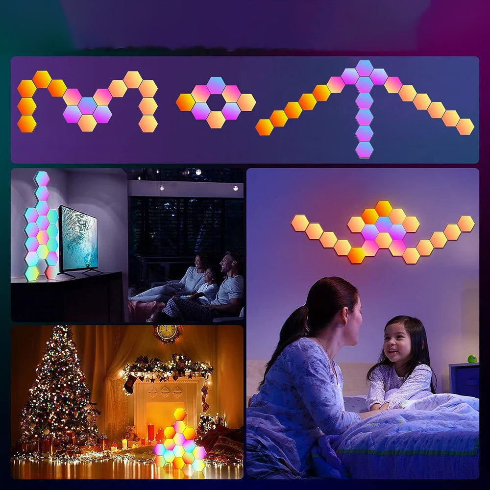 Luzes de Parede RGB Smart LED - Várias Combinações, Iluminação Inteligente, Sincronização com Música Luzes de Parede RGB Smart LED - Várias Combinações, Iluminação Inteligente, Sincronização com Música